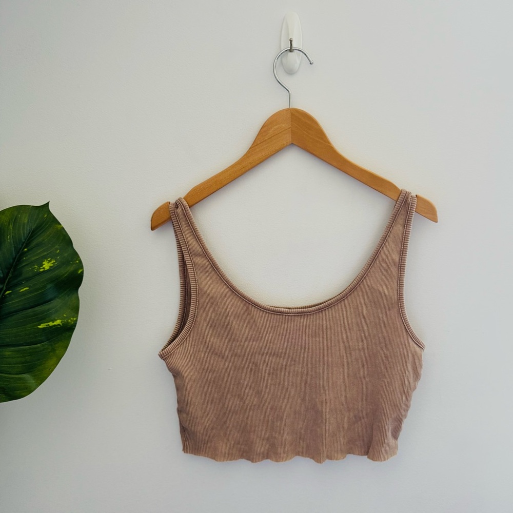 GARAGE | Tan Cropped Tank Top Size Medium